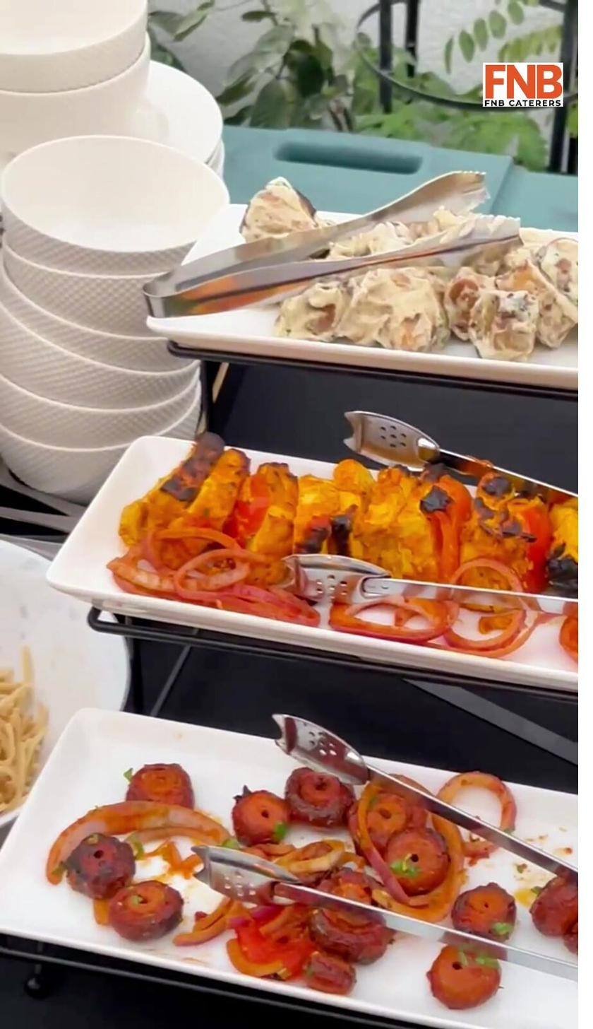 Grilled platters buffet display — Dubai catering service