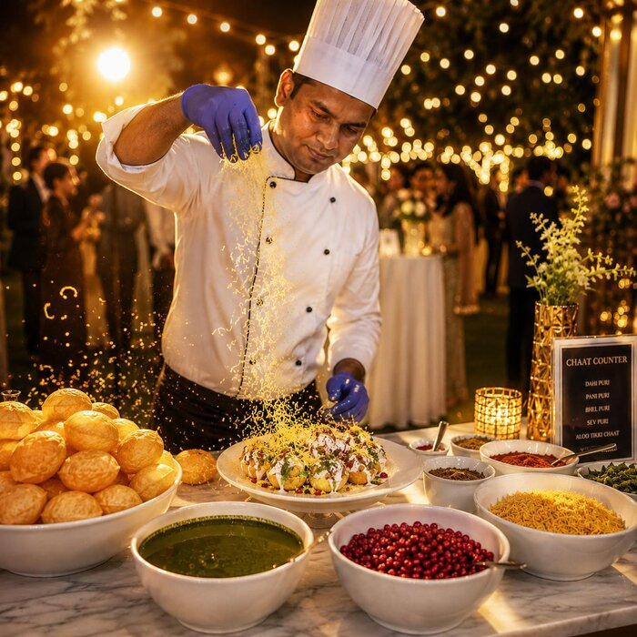 Live Chaat counter — Indian street food catering in Dubai