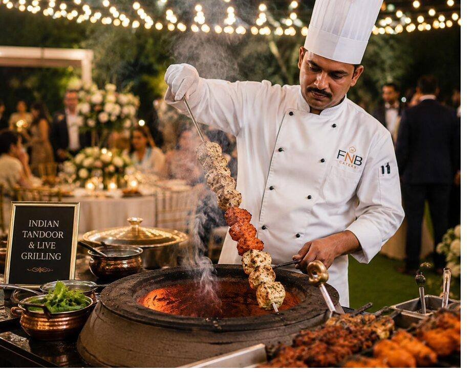 Live Tandoor catering station at a Dubai wedding