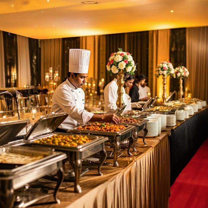 Wedding catering setup in Dubai Hills