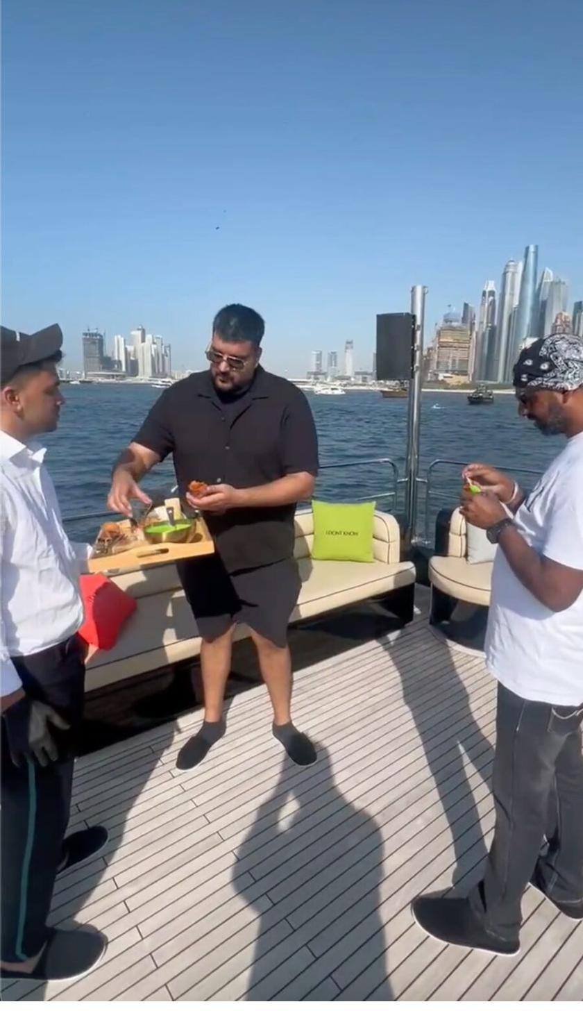 Yacht catering setup in Dubai Marina